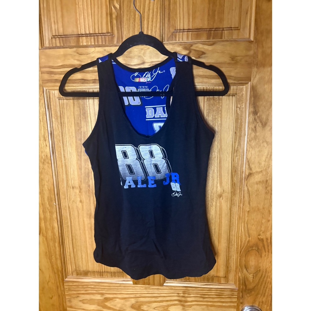 NASCAR For Her Dale Earnhardt Jr 88 Tank Top Womens Small Black Blue Racerback
